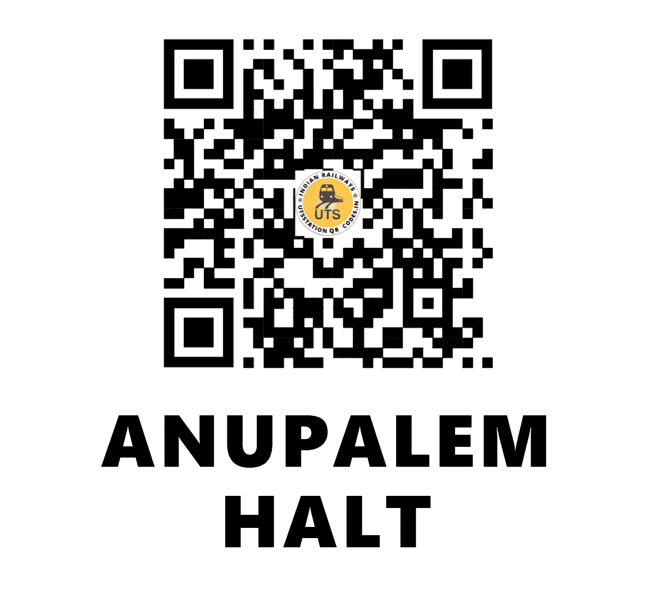 UTS QR Code for ANUPALEM HALT - ANPM (SC - ANDHRA PRADESH)